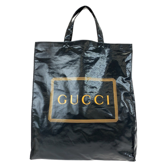 GUCCI Other - GUCCI Gucci Black Yellow Coated Canvas 575140 Tote Bag Business Men's